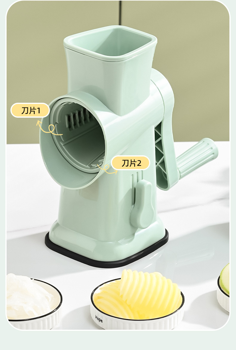 Drum vegetable slicer multifunctional hand-crank potato slicer