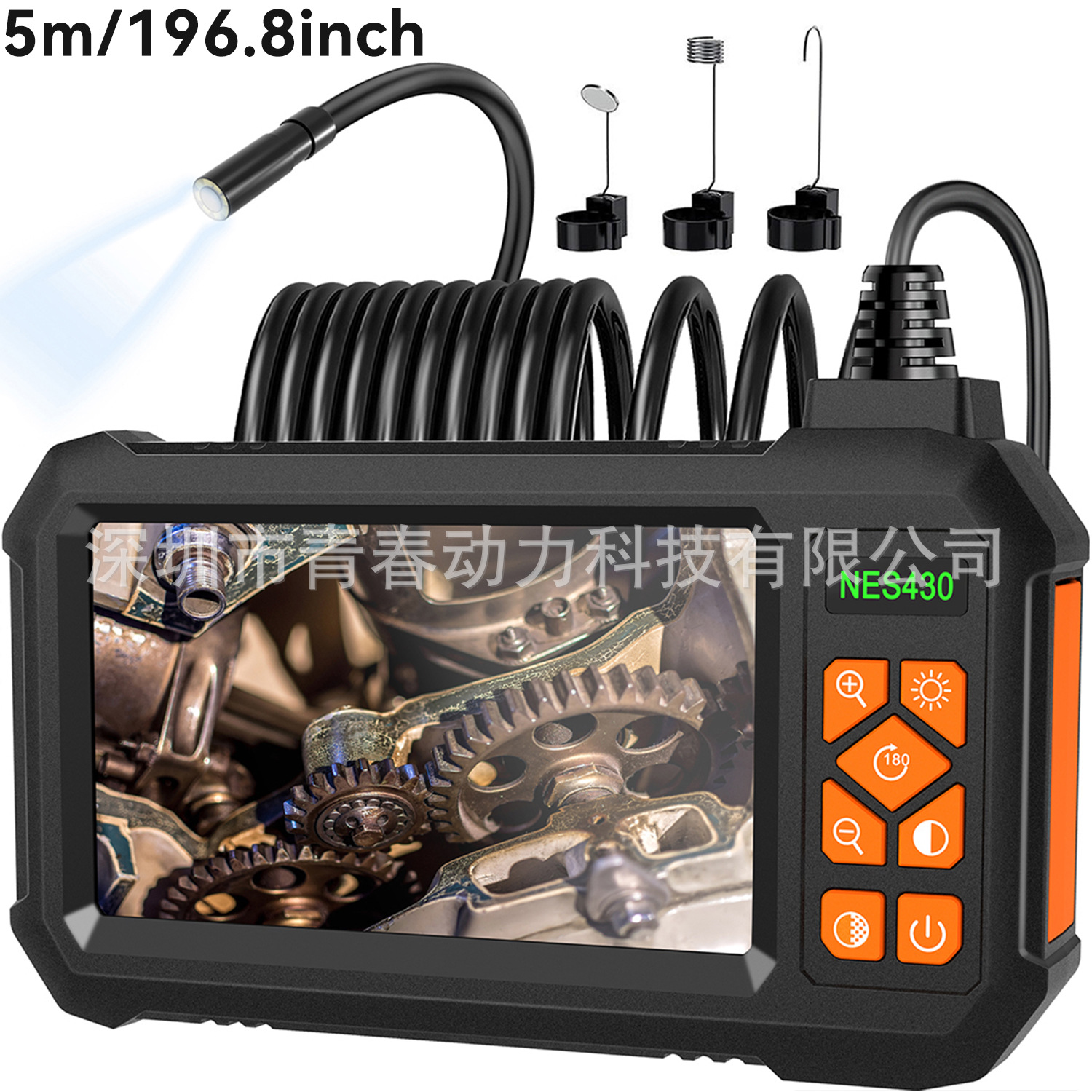 Handheld borescope with screen for vehicle and pipe inspection