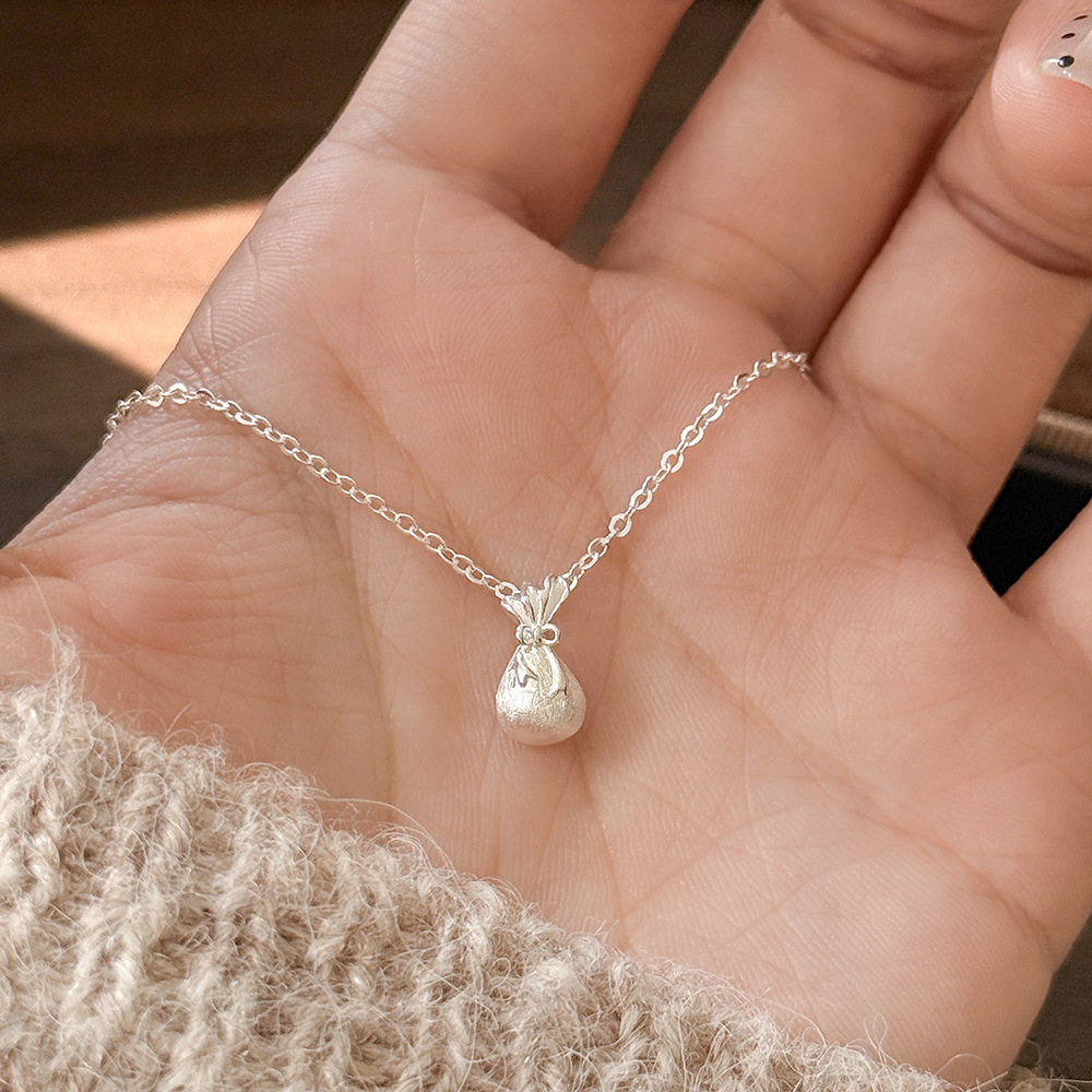 S999 Sterlingsilber Glücksbeutel Halskette Chinesischer Stil