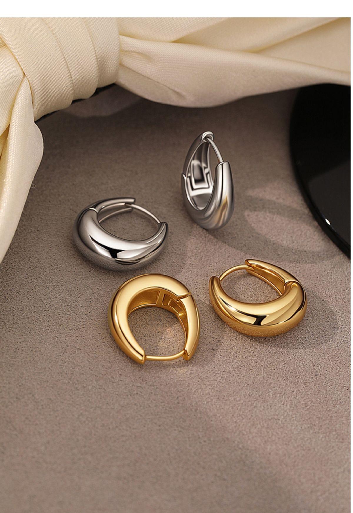 925er-Silber-Tropfen-Ring-Ohrringe für Damen