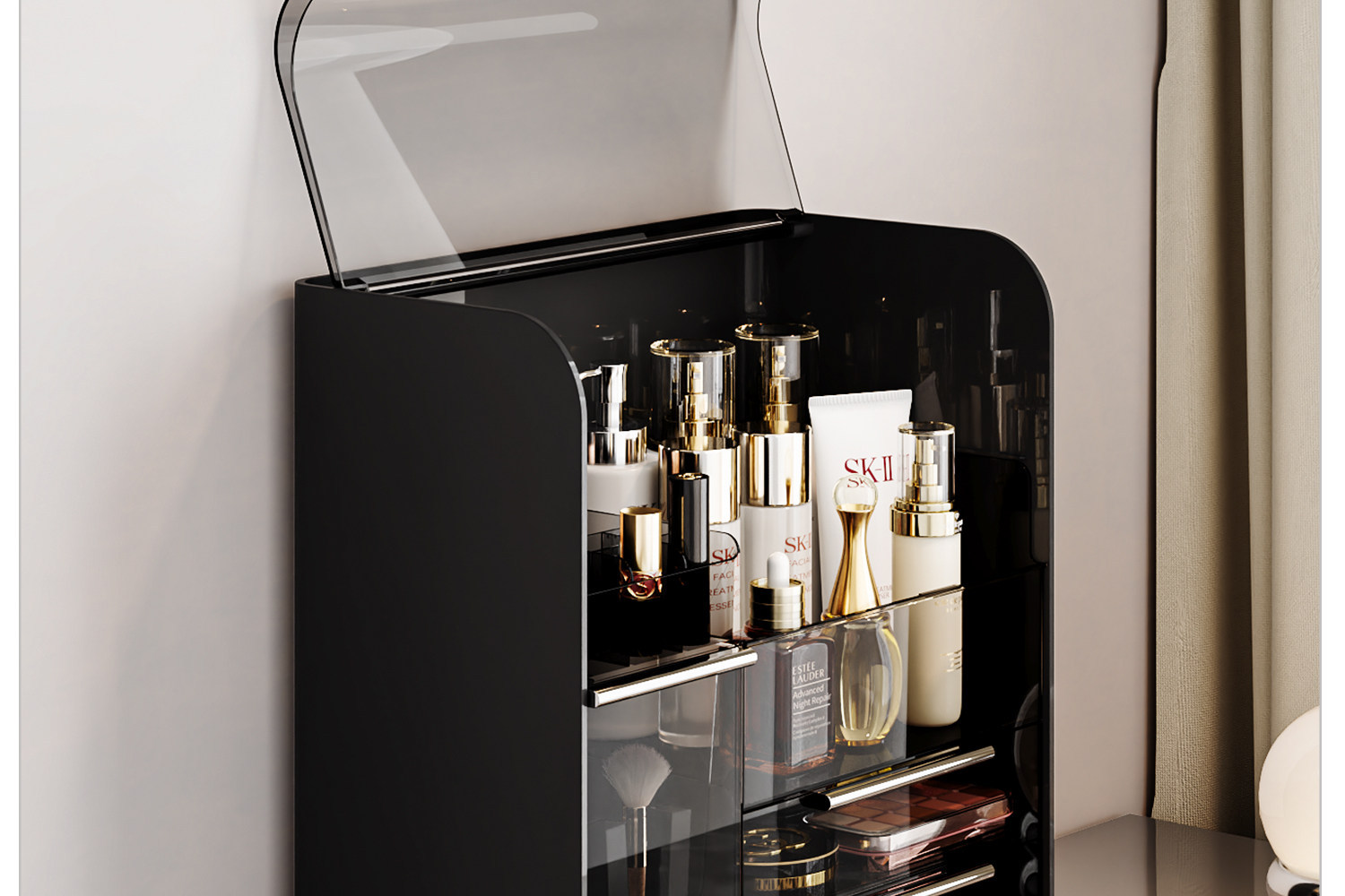 Cosmetics storage box acrylic dust-proof large capacity organizer