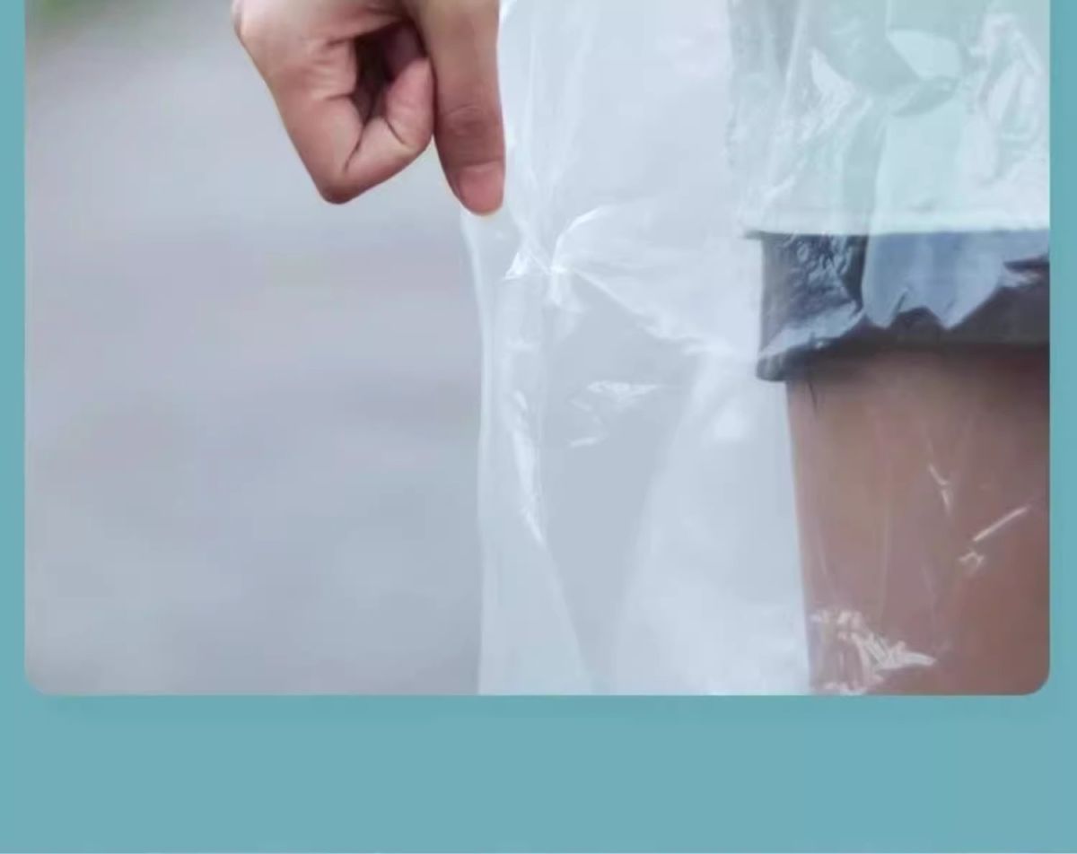 Transparent waterproof raincoat, eco-friendly, unisex