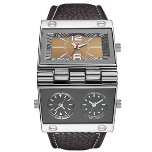 OULM Herrenarmbanduhr, Multi-Zeitzonen, großes Zifferblatt, HP1349