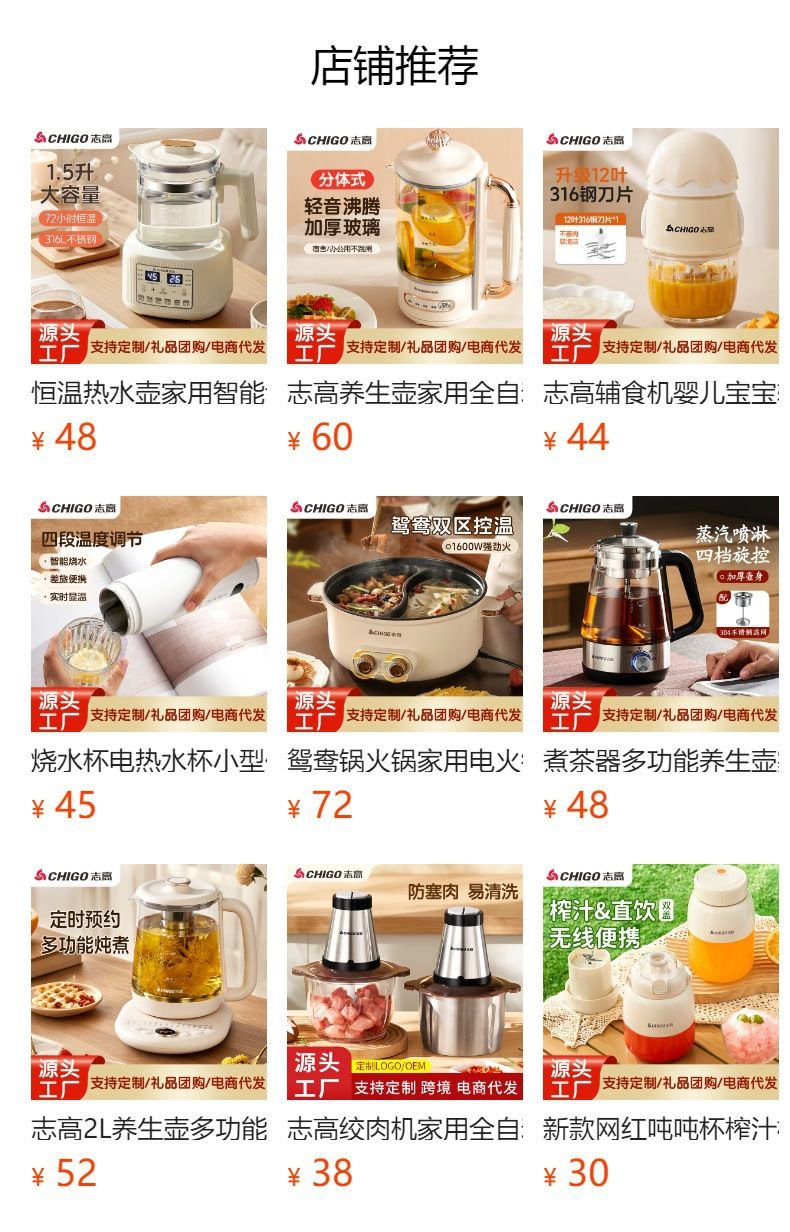 志高无线充电蒜蓉机迷你电动绞肉机料理机打捣蒜器蒜蓉宝宝辅食机