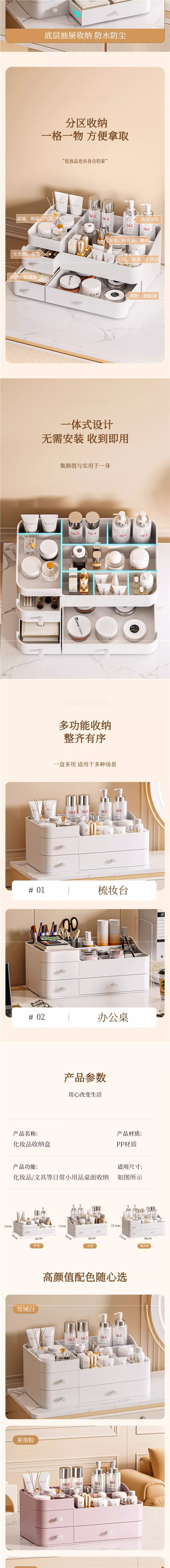 Kosmetik-Aufbewahrungsbox mit Make-up-Pinsel- und Lippenstift-Organizer