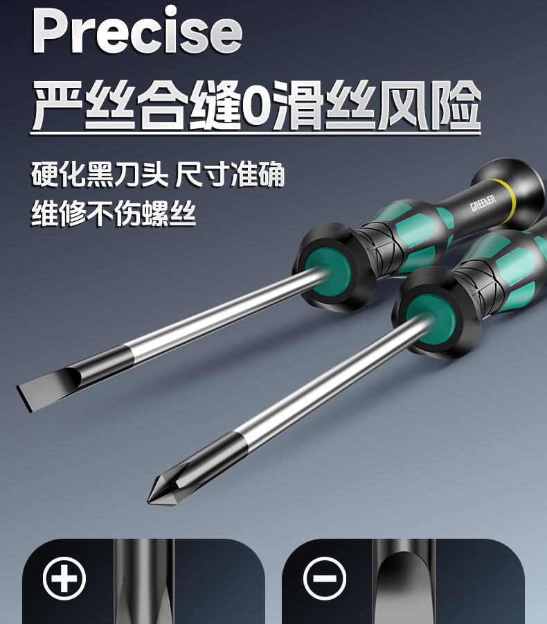 Precision screwdriver set, cross-shaped tips, for phones and watches