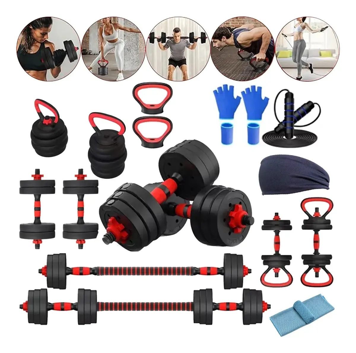 Cement dumbbell set, adjustable weight