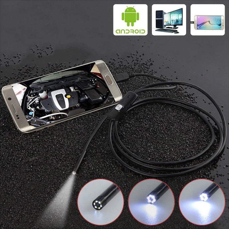 Endoscope, USB, 1 meter rigid cable, 5.5mm probe