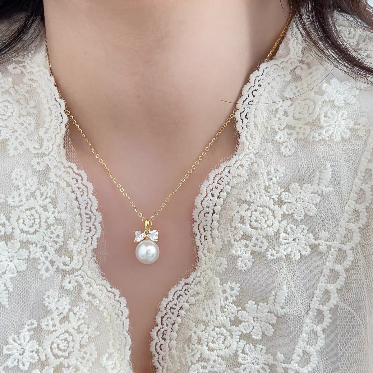 S999 Sterlingsilber Halskette Damen Zirkonia Schlüsselbein-Kette