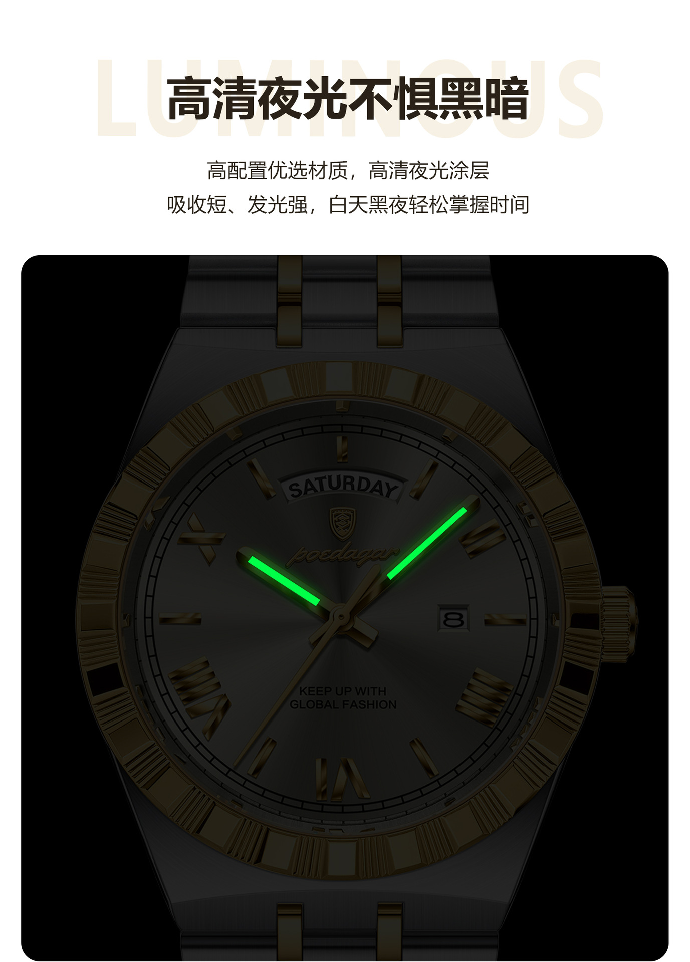 瑞士品牌防水新款夜光男士手表超薄款石英表直播外贸爆款一件代发