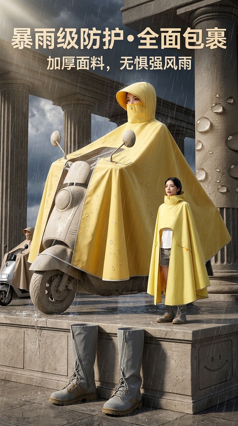 Damen Elektromobil-Regenmantel, vollständiger Regenschutz