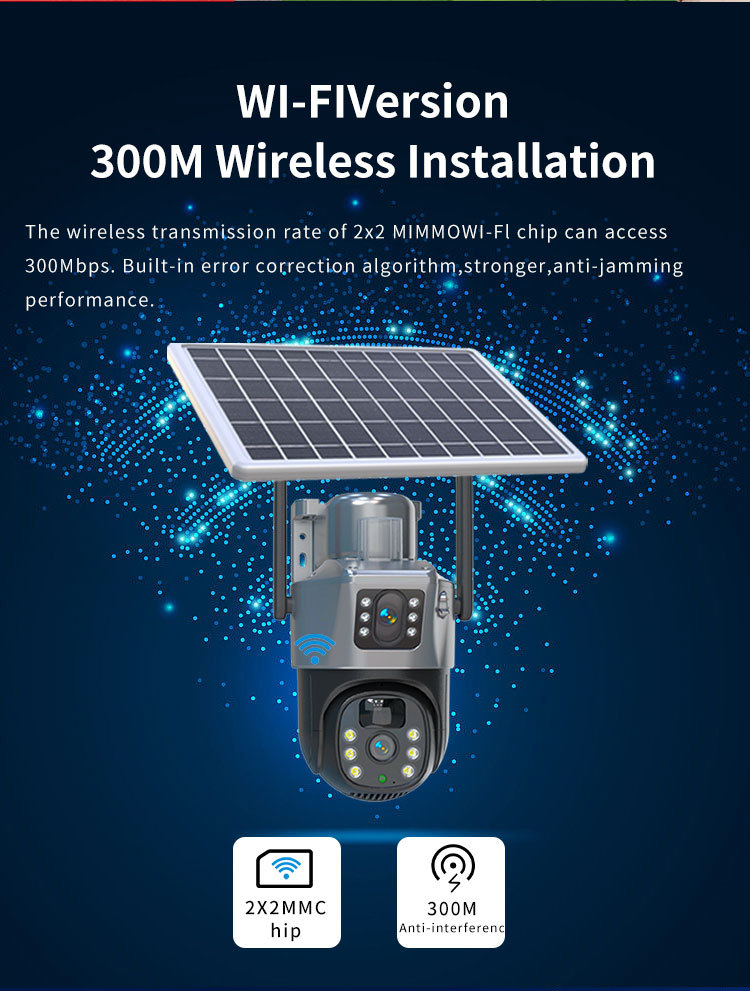 Gunball 4G güneş enerjili kamera, gece görüşlü çift lens