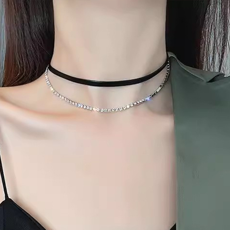 Strass-Quasten-Halskette, edles Design Schlüsselbein-Kette