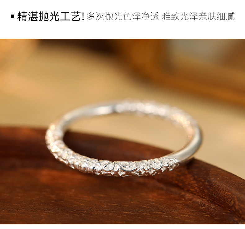 S999 sterling silver flower ring, gold plated, antique