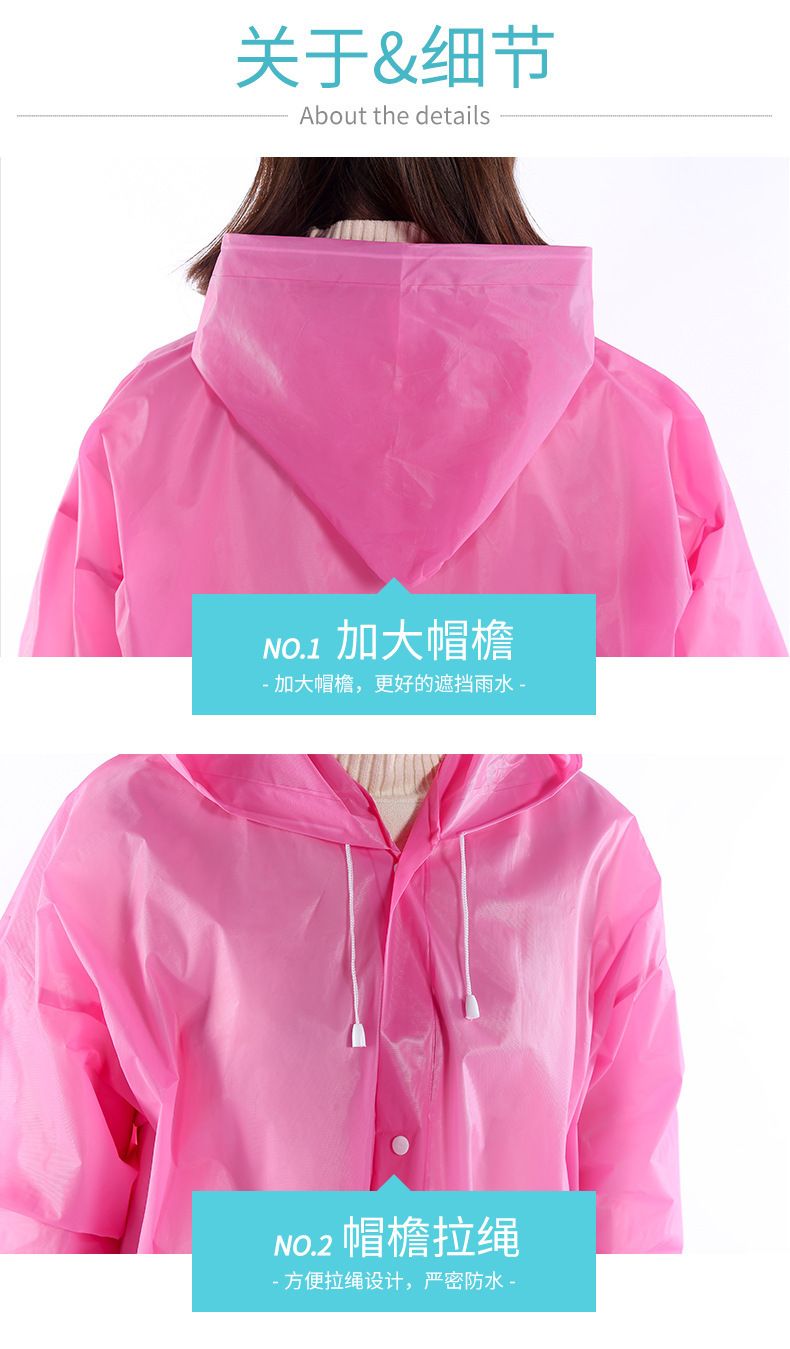 Women's EVA Raincoat, Thickened, Transparent, Waterproof