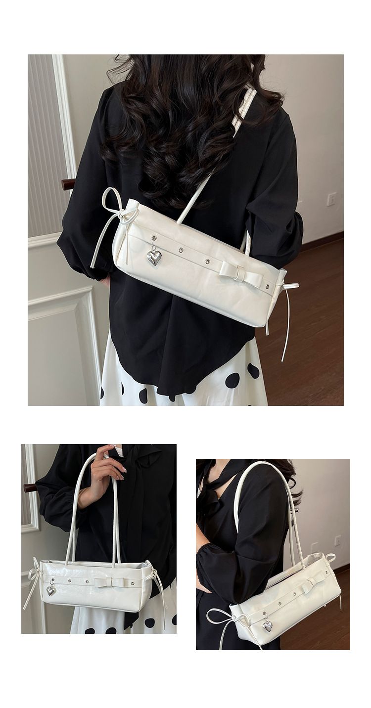 Damen-Baguette-Schultertasche aus PU-Leder, frisches Design