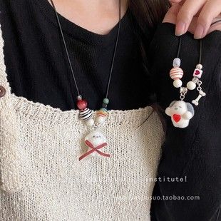Micro-inlaid zirconia titanium steel necklace for women with lock chain