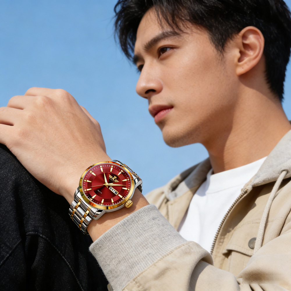 Men's Automatic Dual Calendar Watch Waterproof Luminous