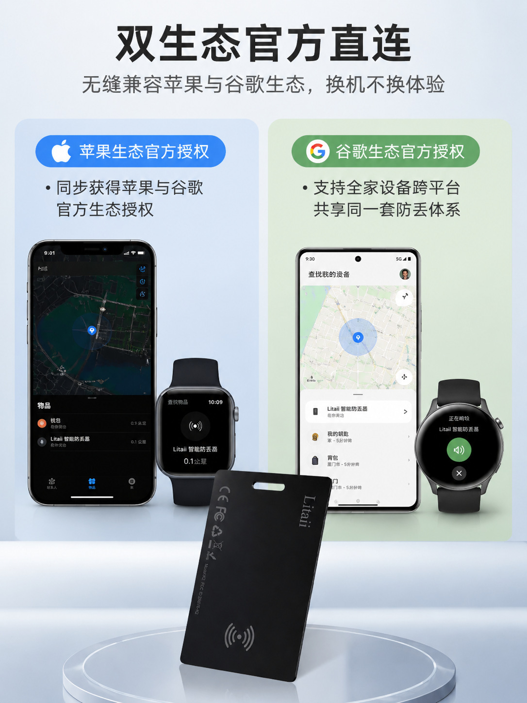 Smart anti-loss tag, wallet and luggage tracker