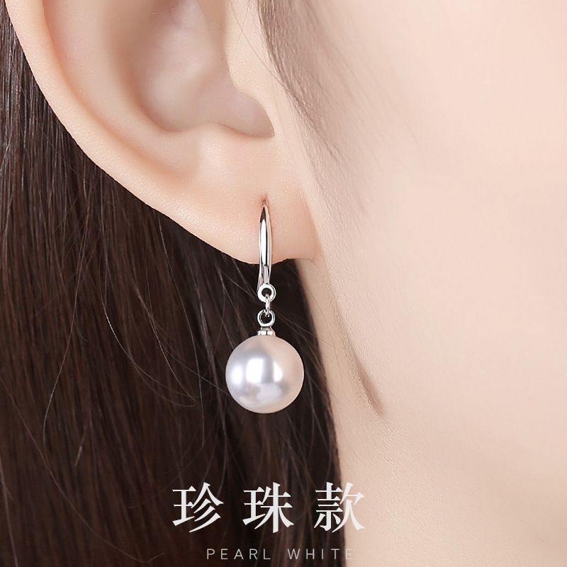 Pearl drop earrings for women, simple elegant design