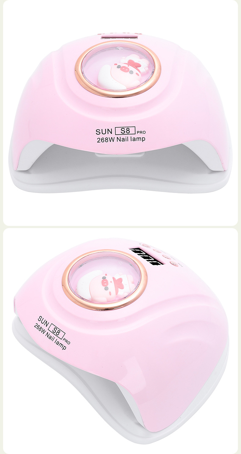 Smart timer nail lamp with 57 LED beads and dual light source