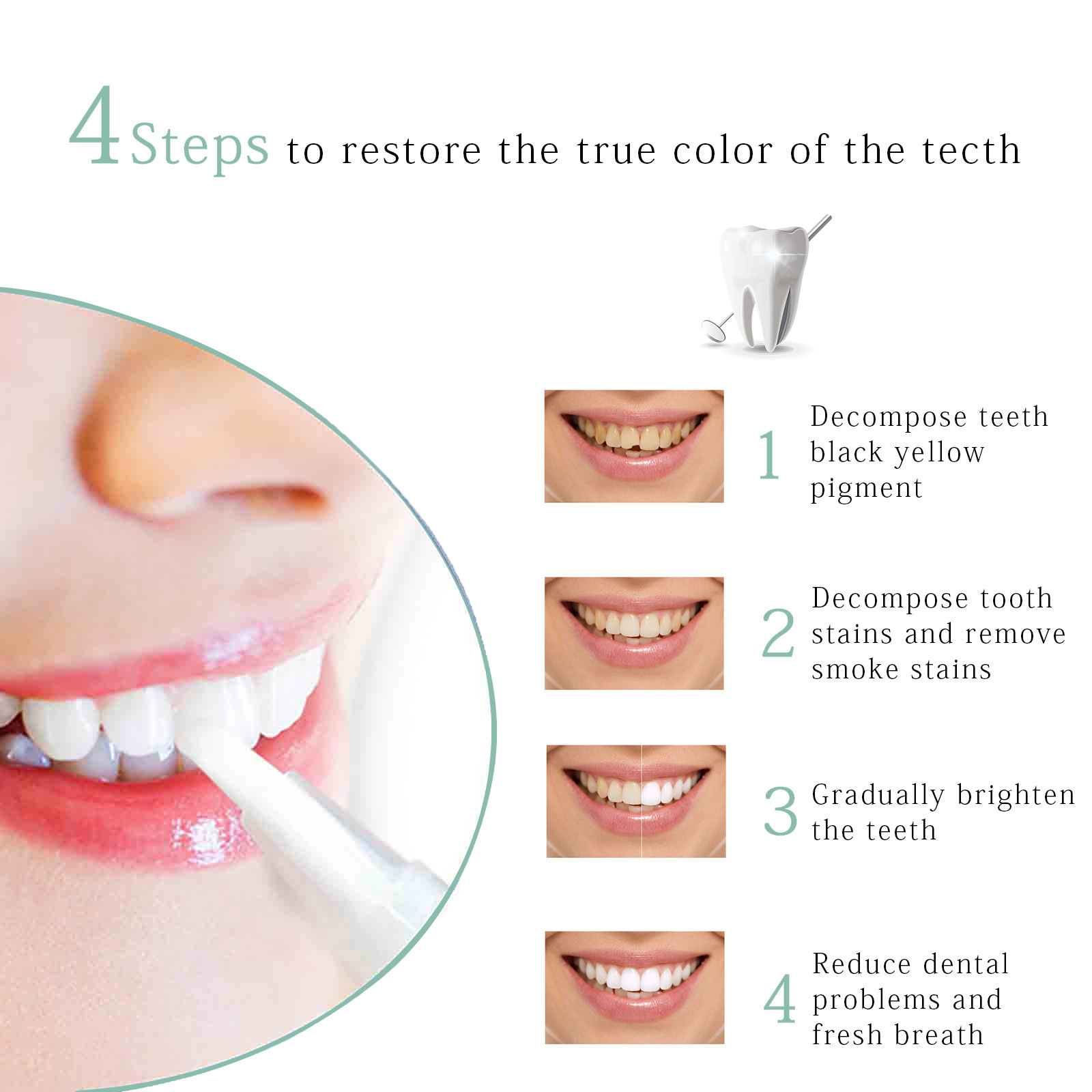 Teeth care gel pen for tartar and stain removal