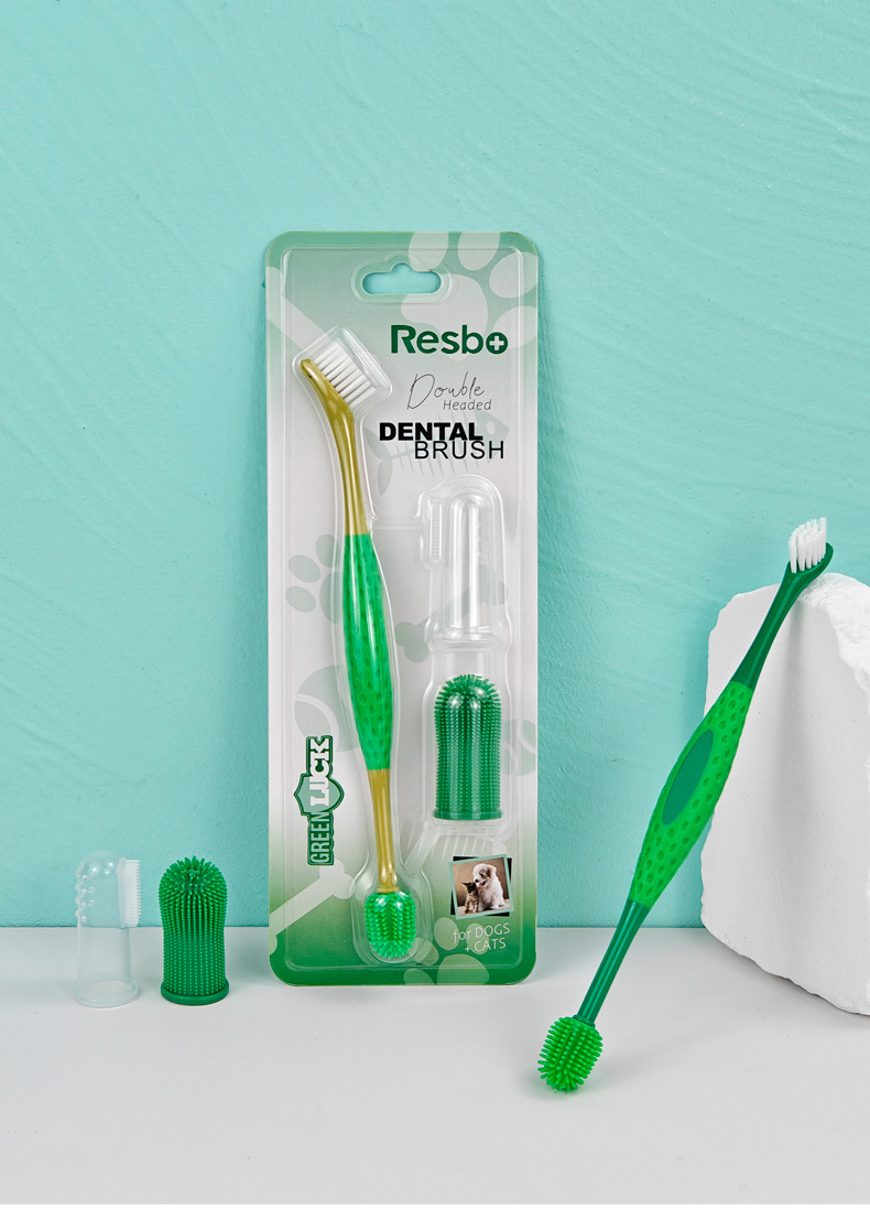 Pet toothbrush set for dogs and cats
