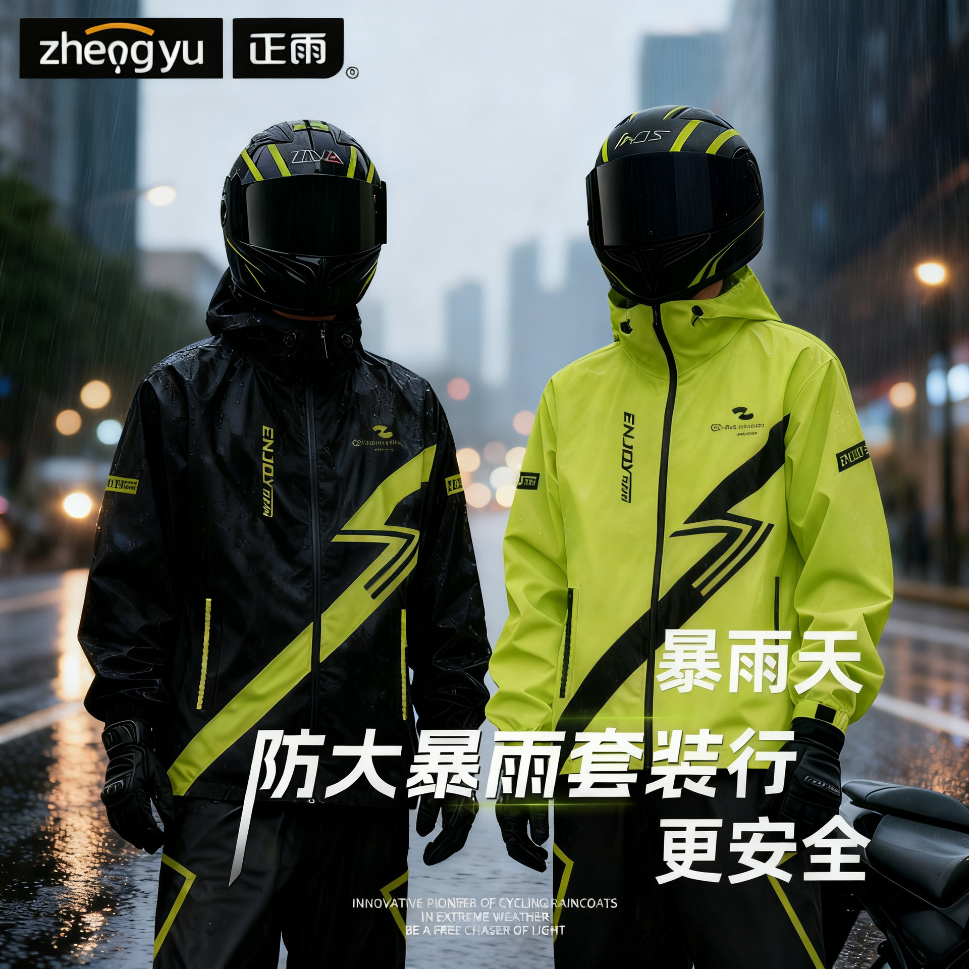 Zhengyu Two-Piece Raincoat Windproof for Motorcycles