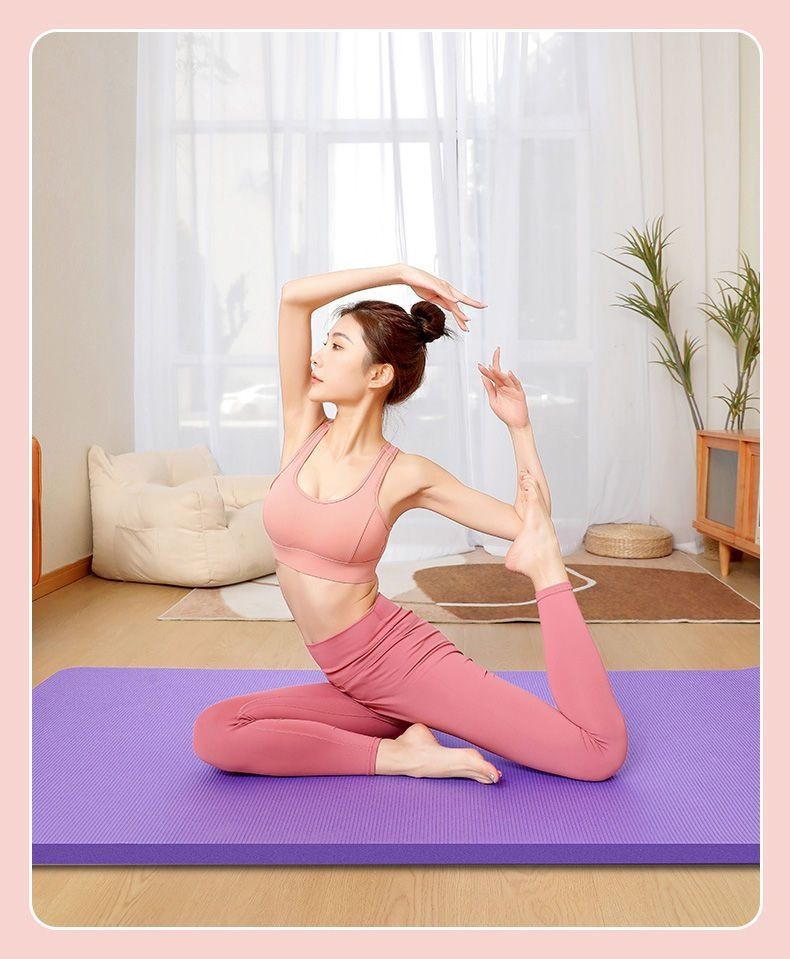 Yoga matı, kalın, şok absorpsiyonlu, başlangıç seviyesi, kaymaz, ev fitness