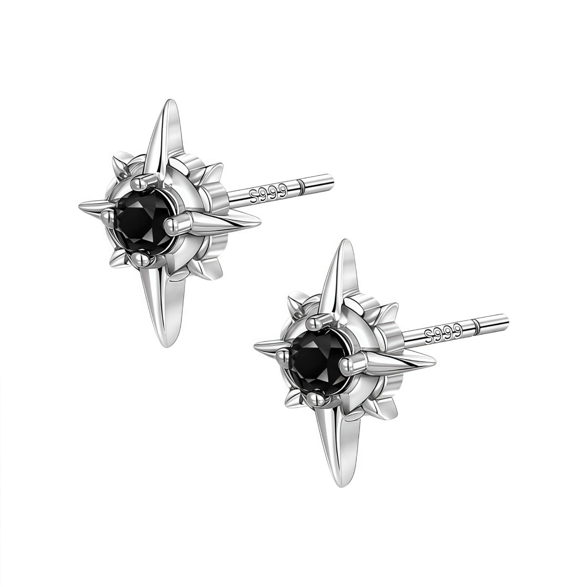 S999 Sterlingsilber Polaris Ohrstecker Herren, angesagt