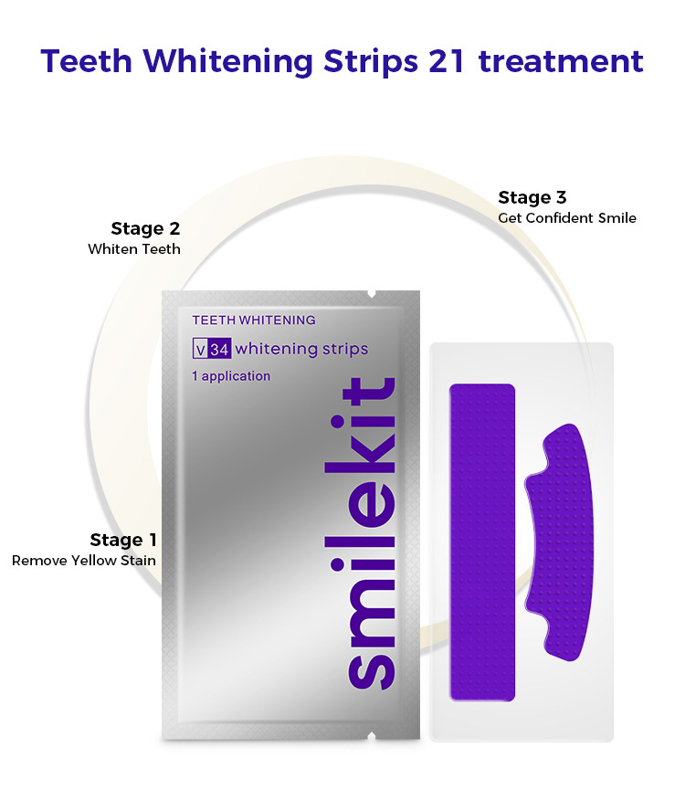 V34 purple teeth whitening strips, large box
