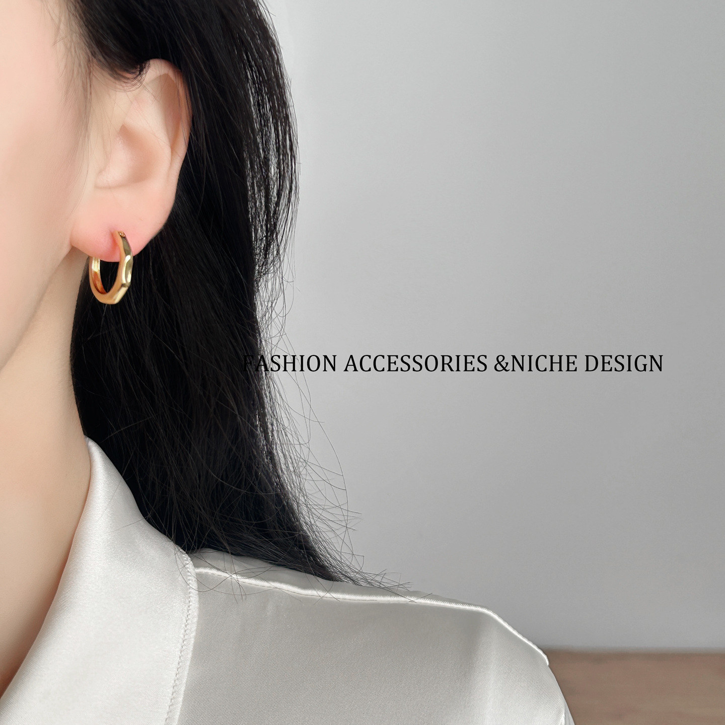 ARSIS Flowing Metal Earrings, French Style, Silver