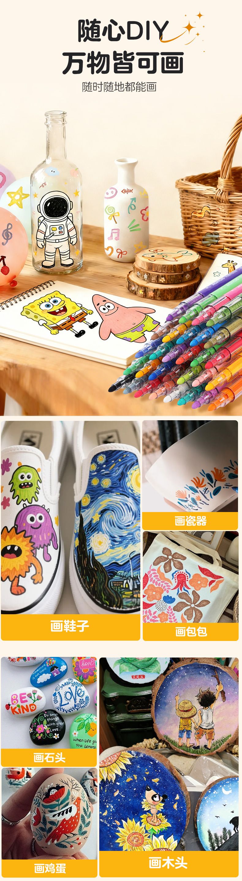 Acrylmarker in Vollfarben für Kinder