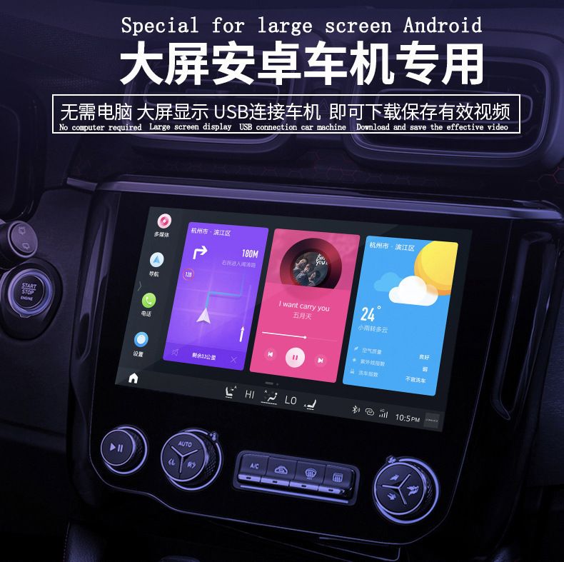 Android araç kamerası, GPS navigasyon, gece görüş