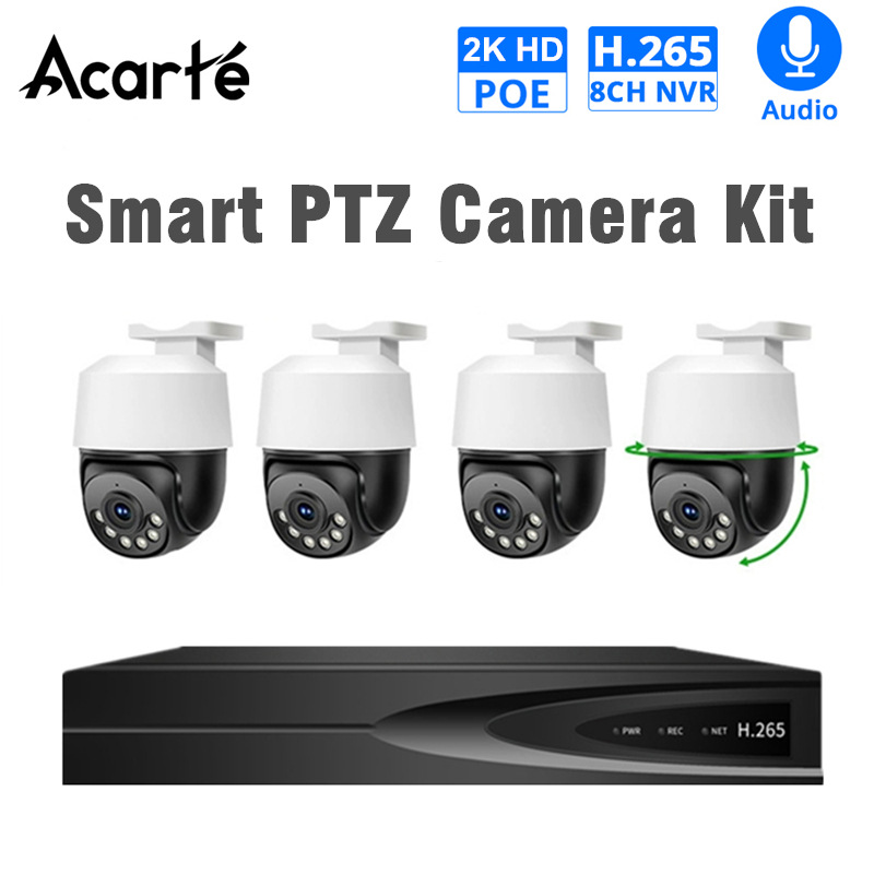 Acarte PTZ PoE Camera Kit 4MP CCTV System Kit监控摄像头套装