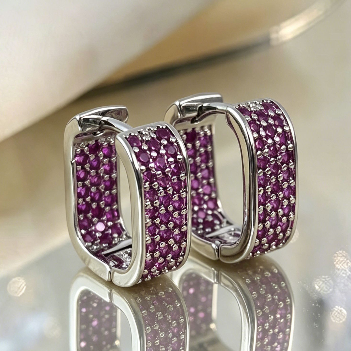 U-shaped copper zirconia ear clips, fashion earrings