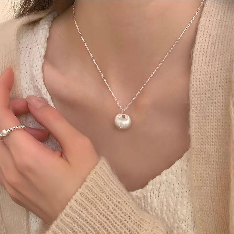 S925-Sterlingsilber-Glücksbringer-Halskette, kurze Kette