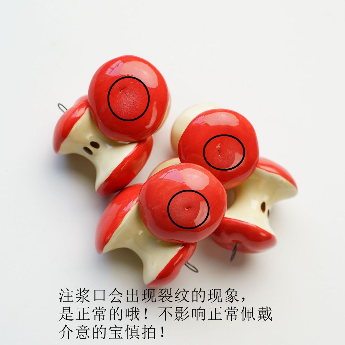 Jingdezhen Ceramic Mushroom Pendant Necklace