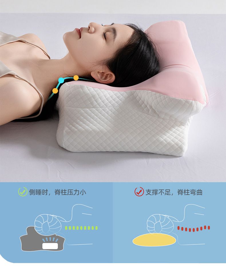 跨境亚马逊记忆棉飞机枕头成人专用护颈低枕助睡眠慢回弹侧睡枕头