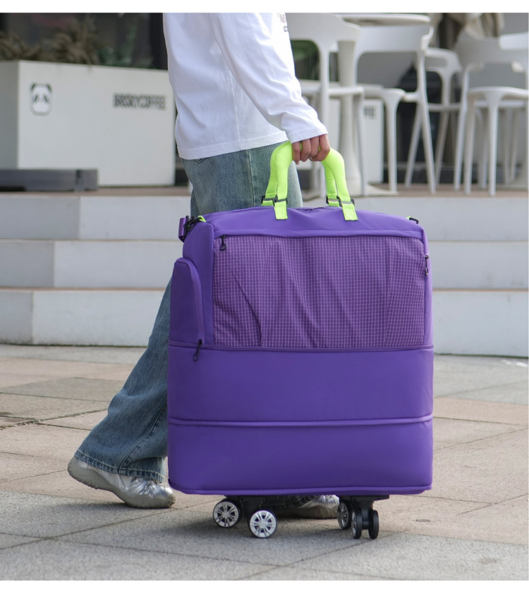 Extra-large travel bag expandable, wet and dry compartments