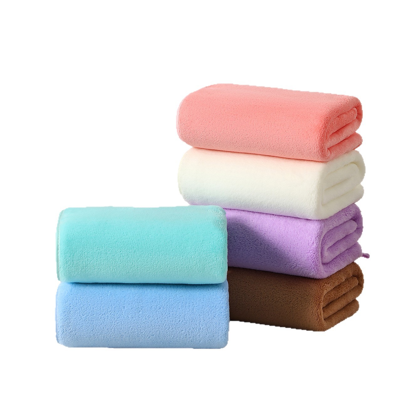 Mercan peluş banyo havlusu seti, kalın ve emici