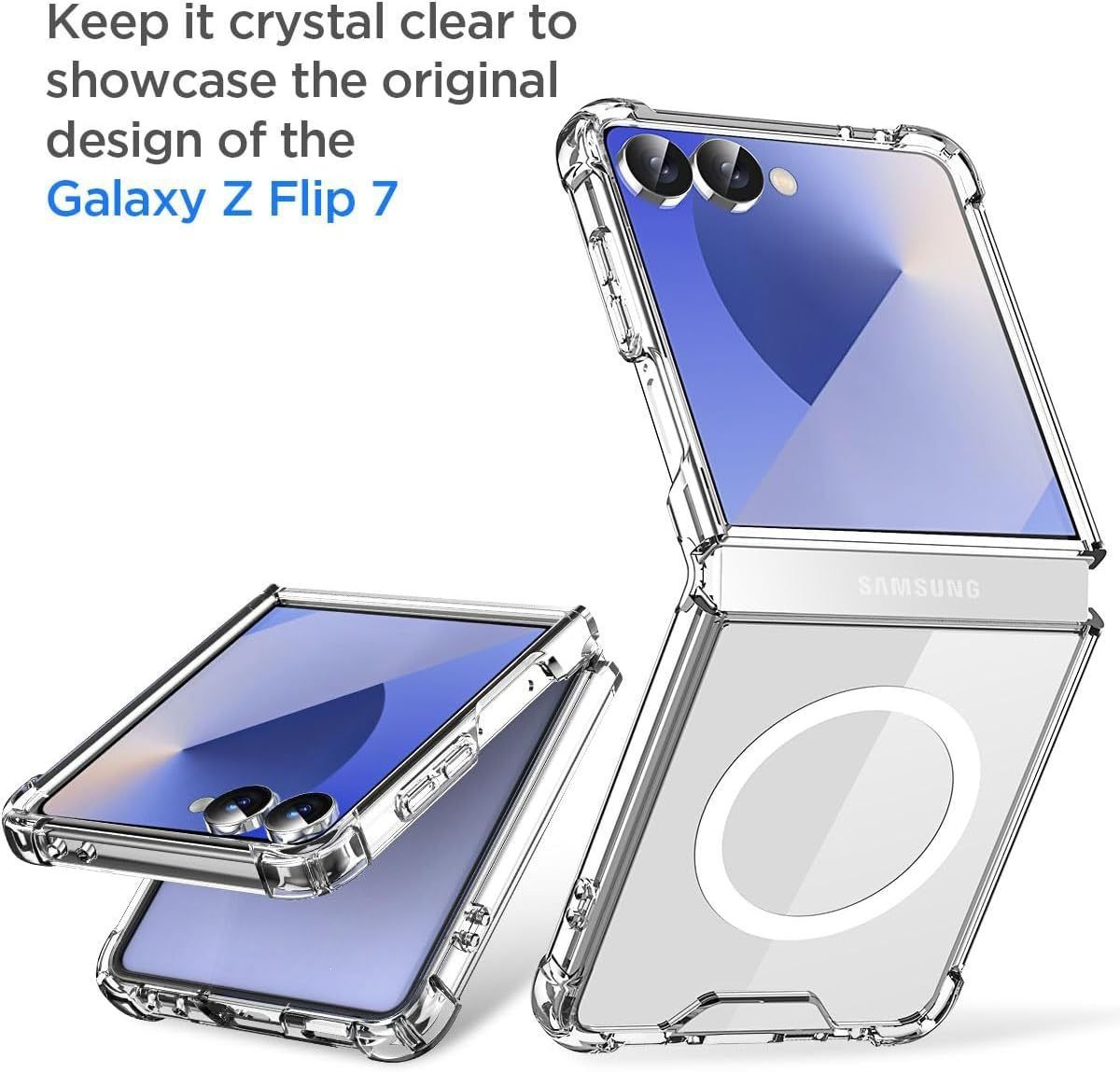 Foldable phone case for Samsung Z Flip 8 and Z Fold 7 magnetic transparent