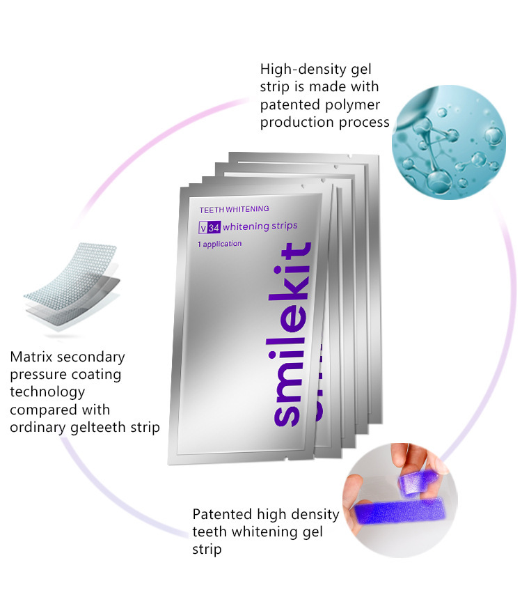 V34 purple teeth whitening strips, large box