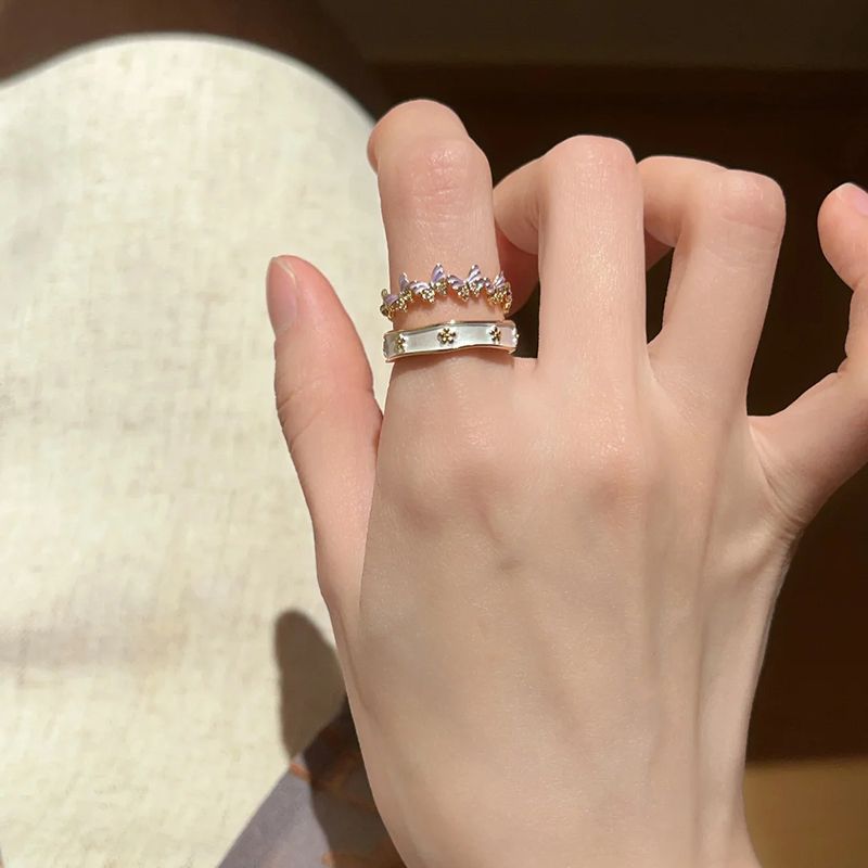 Flower butterfly ring, Chinese style, versatile