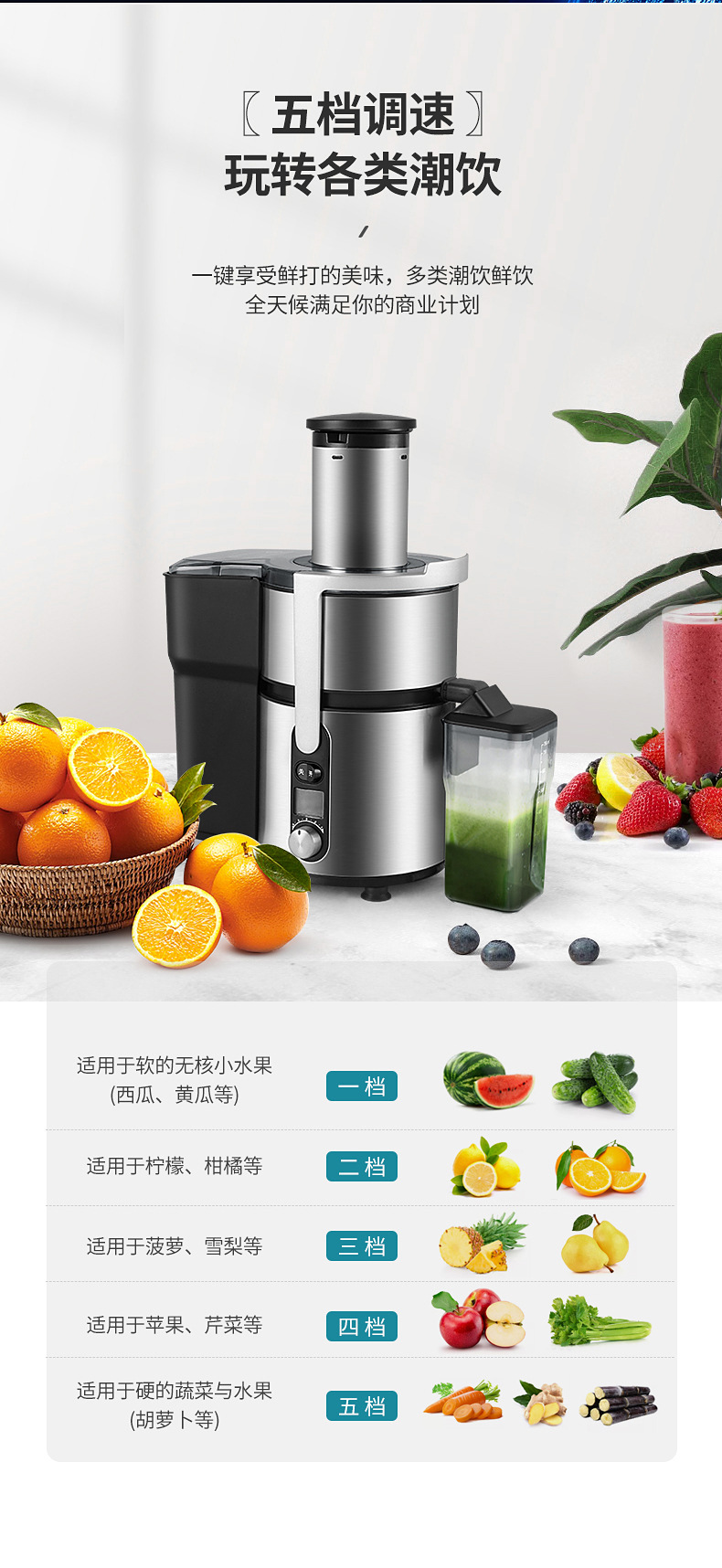 Fruit juicer, fully automatic, large-capacity, commercial