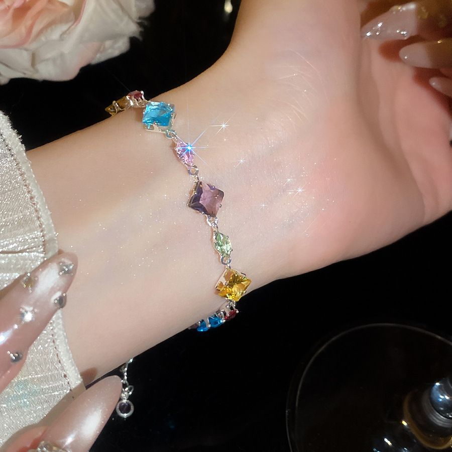 Strass-Glücksklee-Blüten-Armband, Vintage