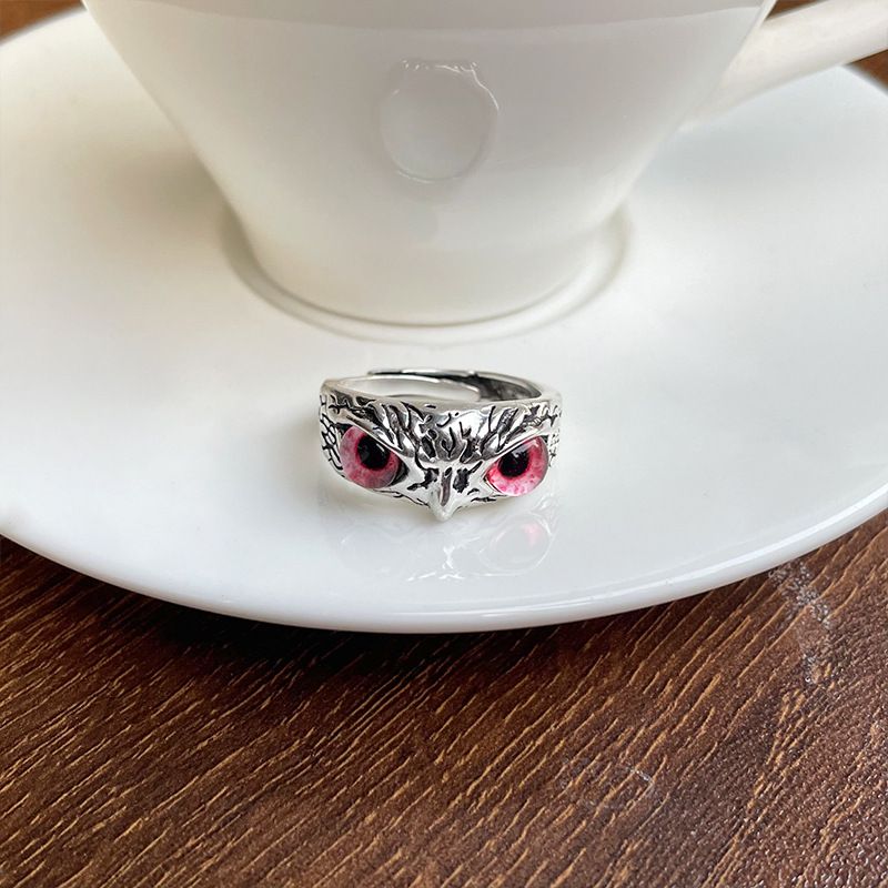 925er Silber Eulen-Ring Vintage-Stil Designer