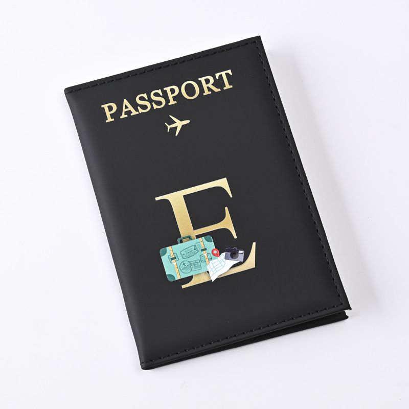 现货批发字母设计皮革护照套pu皮质护照夹passport护照包