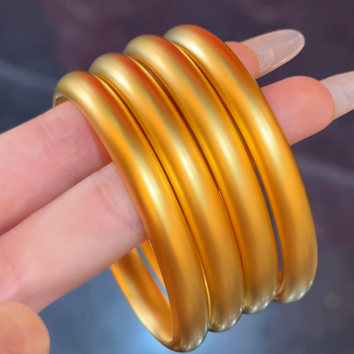 24K gold bracelet, vacuum electroplated, Chinese style solid ring, gift for women