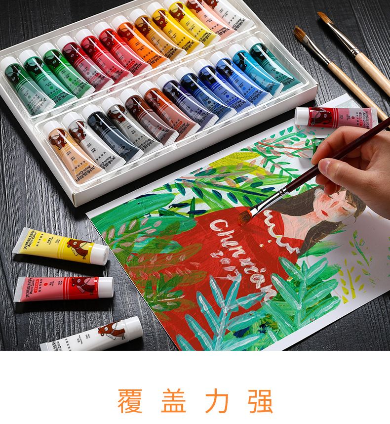 Acrylfarben-Set, waschbar, Textilfarbe, farbig